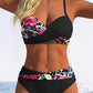 🌺👙 Dvoudílné bikiny s potiskem a zpevňujícím efektem –🌊 odnímatelné vycpávky, vysoký pas zakrývající břicho –  platba při doručení💕